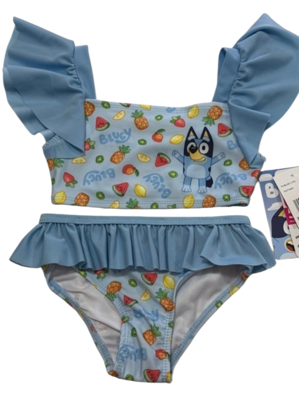 Bluey Girls' Ruffle Two-Piece Swim Set - Light Blue